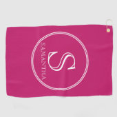 Modern gepersonaliseerd Initiaal en naam Golfhanddoek (Horizontaal)