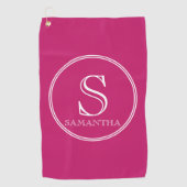 Modern gepersonaliseerd Initiaal en naam Golfhanddoek (Voorkant)