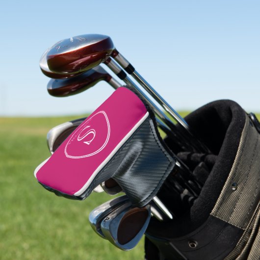 Modern gepersonaliseerd Initiaal en naam Golfheadcover (Insitu)