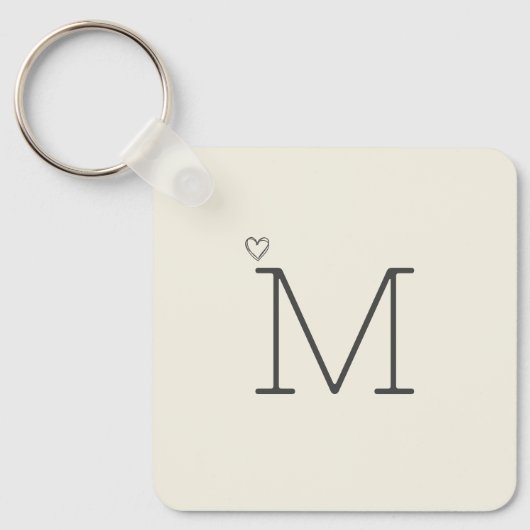 Modern gepersonaliseerd Initiaal Sleutelhanger (Voorkant)