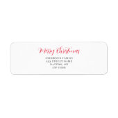 Modern gepersonaliseerd kerst retour adres etiket (Voorkant)
