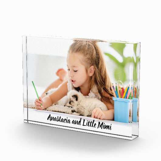 Modern gepersonaliseerd kind en hond fotoblokken (Rechts)