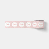 Modern Gepersonaliseerd Logo Roze Satijnen Lint (Voorkant)