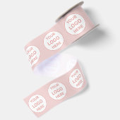 Modern Gepersonaliseerd Logo Roze Satijnen Lint (Achterkant)