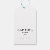 Modern gepersonaliseerd met naam bruiloft monogram cadeaulabel (Voorkant)