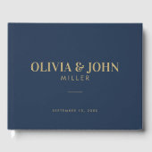 Modern gepersonaliseerd met naam bruiloft receptie gastenboek (Voorkant)