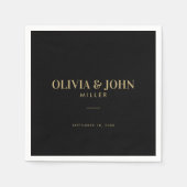 Modern gepersonaliseerd met naam bruiloft receptie servet (Voorkant)