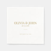 Modern gepersonaliseerd met naam bruiloft receptie servet (Voorkant)