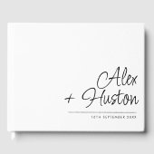 Modern gepersonaliseerd met naam kalligrafie bruil gastenboek (Voorkant)