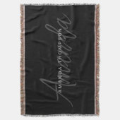 Modern gepersonaliseerd met naam Monogram Deken (Voorkant Verticaal)