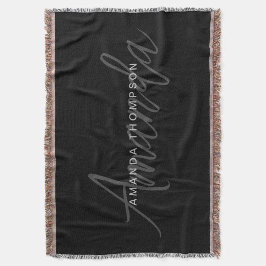 Modern gepersonaliseerd met naam Monogram Deken (Voorkant Verticaal)