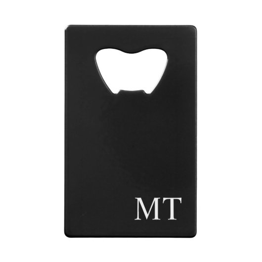 Modern gepersonaliseerd monogram creditkaart flessenopener (Voorkant)