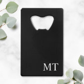 Modern gepersonaliseerd monogram creditkaart flessenopener