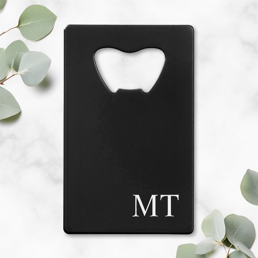 Modern gepersonaliseerd monogram creditkaart flessenopener