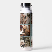 Modern gepersonaliseerd monogram en fotocollage sa waterfles (Voorkant)