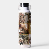 Modern gepersonaliseerd monogram en fotocollage waterfles (Voorkant)
