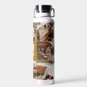 Modern gepersonaliseerd monogram en fotocollage waterfles (Achterkant)