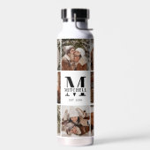 Modern gepersonaliseerd monogram en fotocollage waterfles (Links)