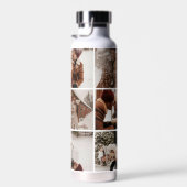 Modern gepersonaliseerd monogram en fotocollage waterfles (Rechts)