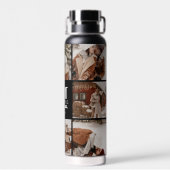 Modern gepersonaliseerd monogram en fotocollage waterfles (Achterkant)