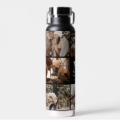 Modern gepersonaliseerd monogram en fotocollage waterfles (Voorkant)