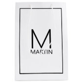 Modern gepersonaliseerd monogram en gemiddeld cade medium cadeauzakje (Voorkant)