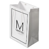 Modern gepersonaliseerd monogram en gemiddeld cade medium cadeauzakje (Voorkant Gekanteld)