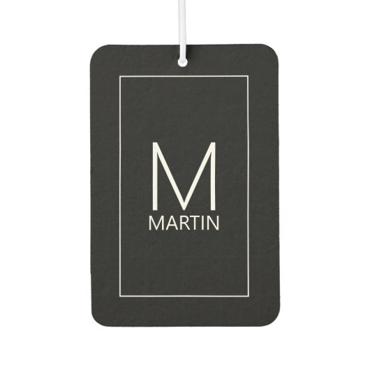 Modern gepersonaliseerd monogram en naam Air Fresh Luchtverfrisser (Voorkant)