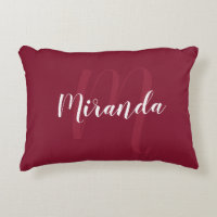 Modern gepersonaliseerd monogram en naam Burgundy 