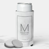 Modern gepersonaliseerd monogram en naam Groomsmen Seltzer Blikjeskoeler