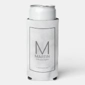 Modern gepersonaliseerd monogram en naam Groomsmen Seltzer Blikjeskoeler (Seltzer Voorkant)