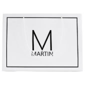 Modern gepersonaliseerd monogram en naam groot cad groot cadeauzakje (Voorkant)