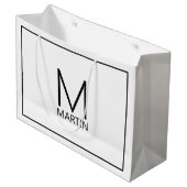 Modern gepersonaliseerd monogram en naam groot cad groot cadeauzakje (Voorkant Gekanteld)