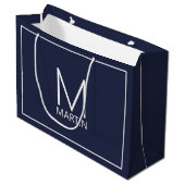 Modern gepersonaliseerd monogram en naam groot cad groot cadeauzakje (Voorkant Gekanteld)