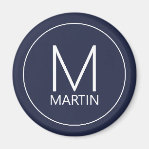 Modern gepersonaliseerd monogram en naam Magnet