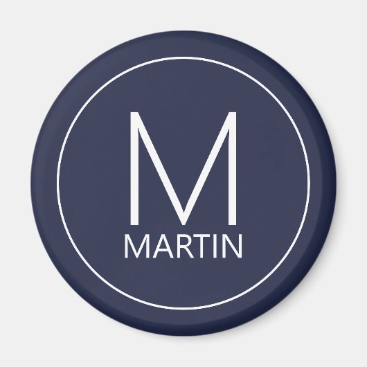 Modern gepersonaliseerd monogram en naam Magnet (Voorkant)