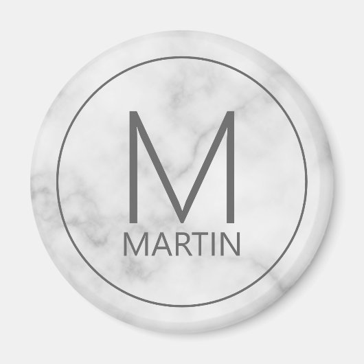 Modern gepersonaliseerd monogram en naam Magnet (Voorkant)