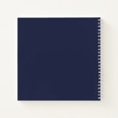 Modern gepersonaliseerd monogram en naam Navy Blue Notitieboek (Achterkant)