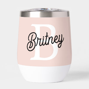 Modern gepersonaliseerd monogram en naam Pastel Pi