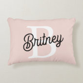 Modern gepersonaliseerd monogram en naam Pastel Pi Accent Kussen (Voorkant)