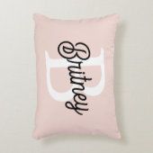Modern gepersonaliseerd monogram en naam Pastel Pi Accent Kussen (Voorkant(Verticaal))