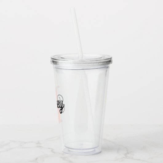 Modern gepersonaliseerd monogram en naam Pastel Pi Acryl Drinkbeker (Links)
