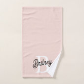 Modern gepersonaliseerd monogram en naam Pastel Pi Bad Handdoek (Handdoek)