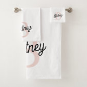 Modern gepersonaliseerd monogram en naam Pastel Pi Bad Handdoek (Insitu)