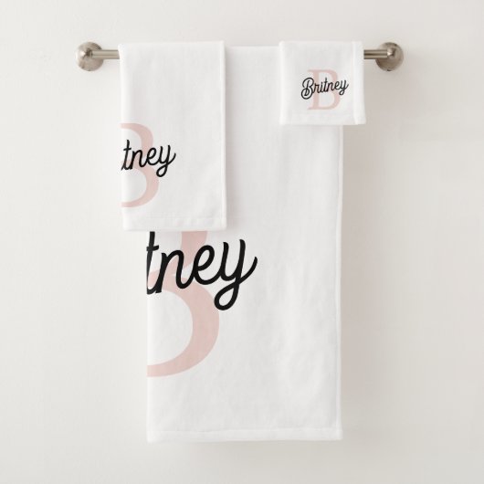 Modern gepersonaliseerd monogram en naam Pastel Pi Bad Handdoek (Insitu)