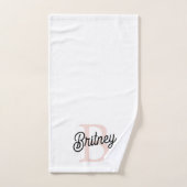 Modern gepersonaliseerd monogram en naam Pastel Pi Bad Handdoek (Handdoek)