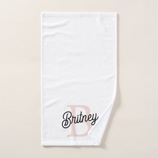 Modern gepersonaliseerd monogram en naam Pastel Pi Bad Handdoek (Handdoek)