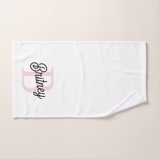 Modern gepersonaliseerd monogram en naam Pastel Pi Bad Handdoek (Handdoek)