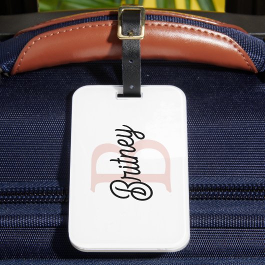 Modern gepersonaliseerd monogram en naam Pastel Pi Bagagelabel (Voorkant Insitu 2)