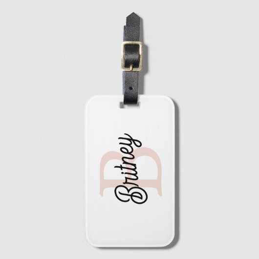 Modern gepersonaliseerd monogram en naam Pastel Pi Bagagelabel (Voorkant (verticaal))